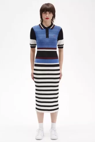 Jacquard-Strickkleid mit Streifen für Damen