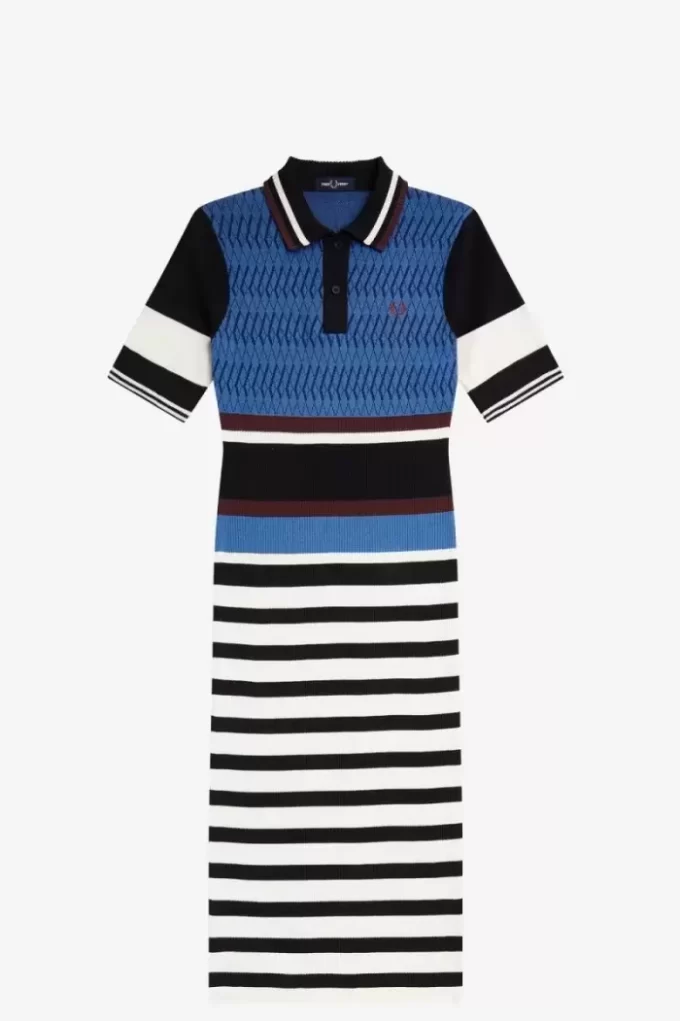 Jacquard-Strickkleid mit Streifen für Damen
