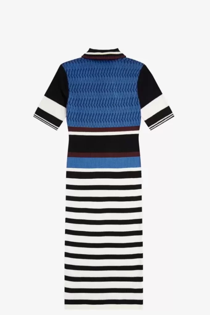 Jacquard-Strickkleid mit Streifen für Damen