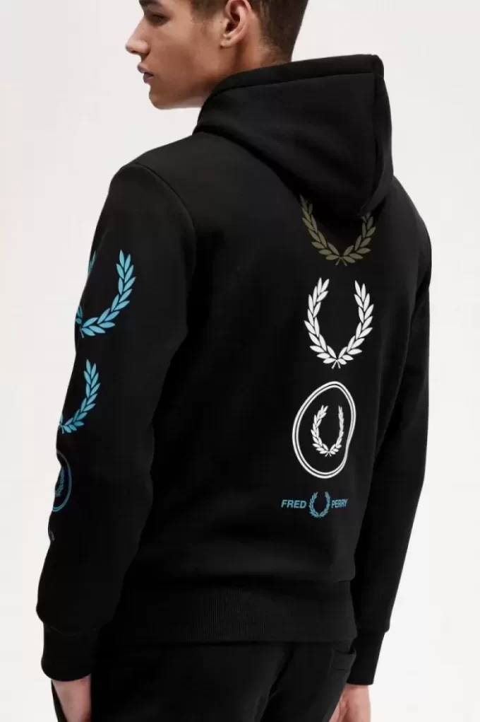 Kapuzenpullover mit grafischem Branding für Herren