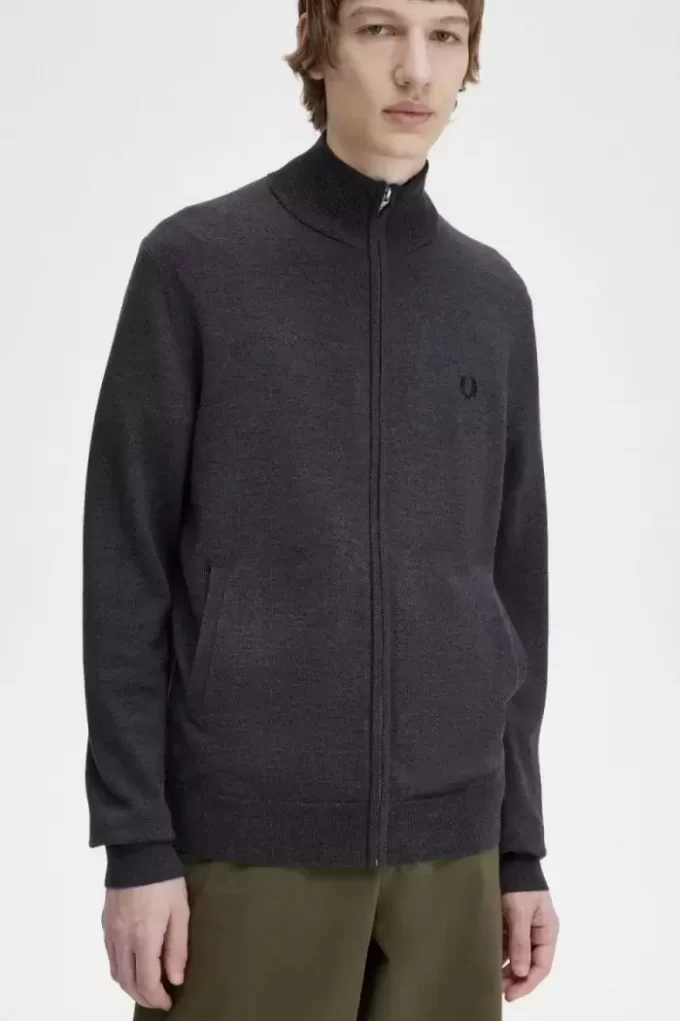 Klassischer Herren-Cardigan mit durchgehendem Reißverschluss