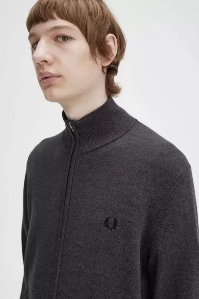 Klassischer Herren-Cardigan mit durchgehendem Reißverschluss