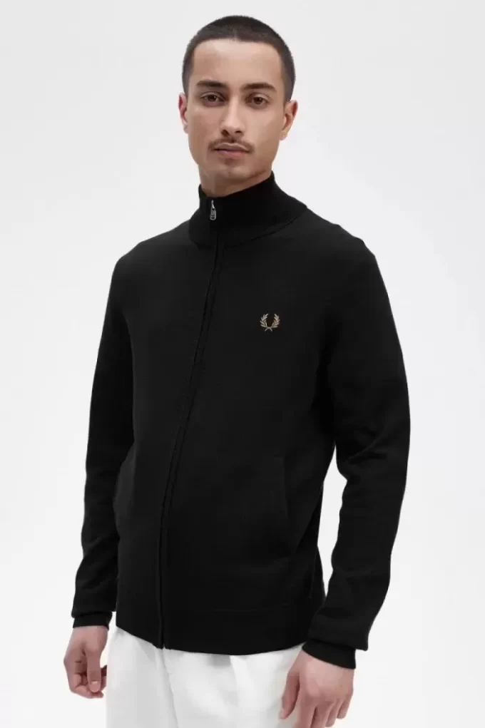 Klassischer Herren-Cardigan mit durchgehendem Reißverschluss