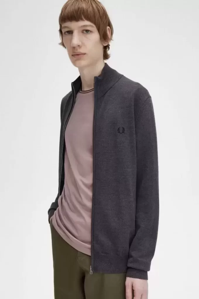 Klassischer Herren-Cardigan mit durchgehendem Reißverschluss