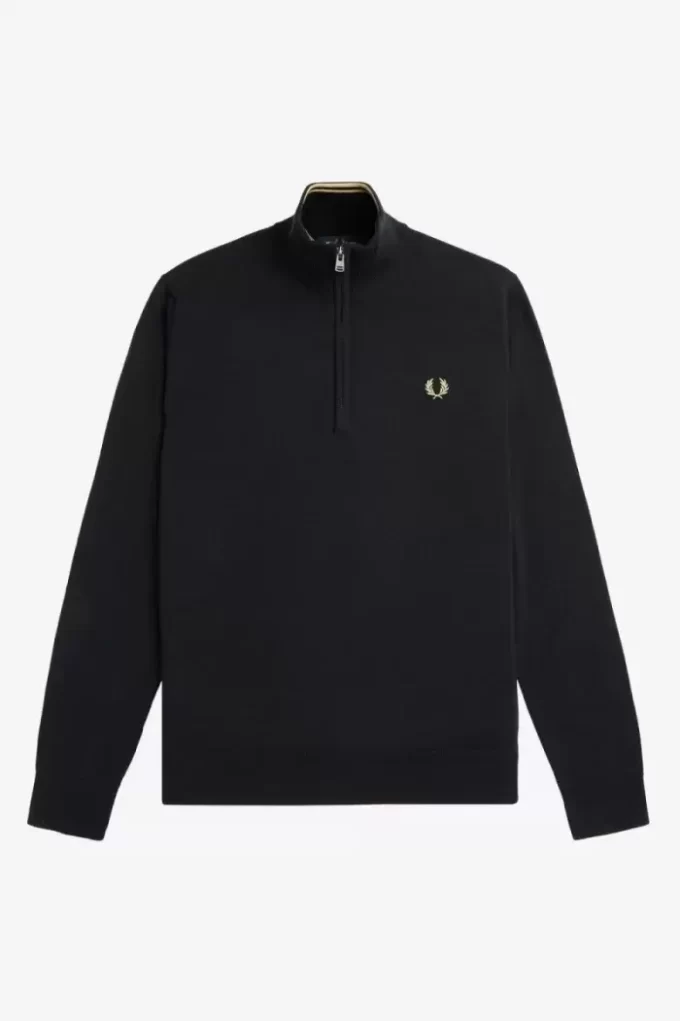 Klassischer Herrenpullover mit halbem Reißverschluss