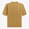 Kurzärmliger Zopfmusterpullover Strickmode
