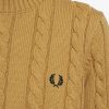Kurzärmliger Zopfmusterpullover Strickmode