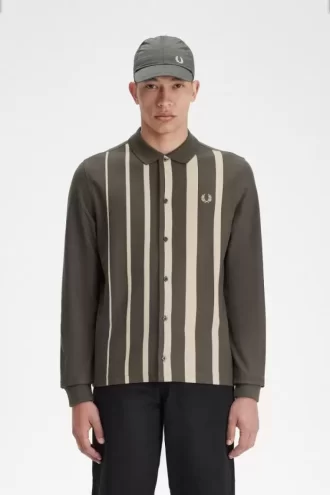 Langarm-Poloshirt mit Farbverlaufsstreifen für Herren