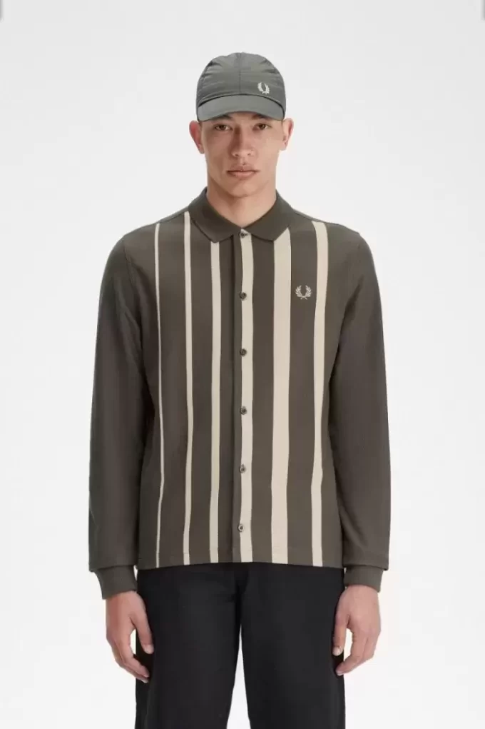 Langarm-Poloshirt mit Farbverlaufsstreifen für Herren