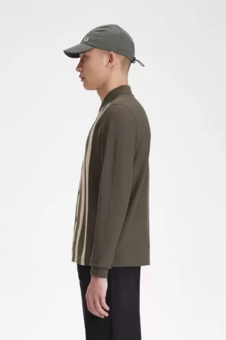 Langarm-Poloshirt mit Farbverlaufsstreifen für Herren