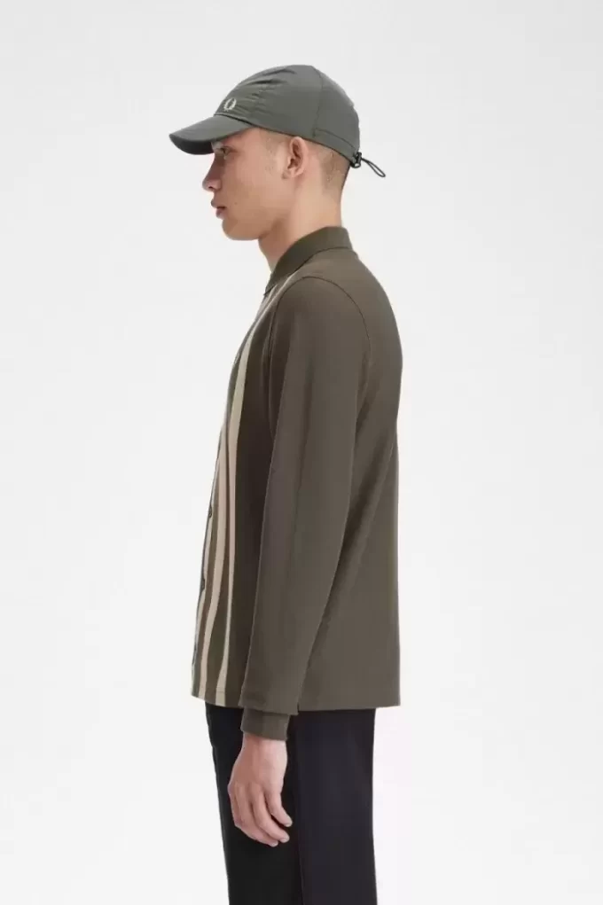 Langarm-Poloshirt mit Farbverlaufsstreifen für Herren