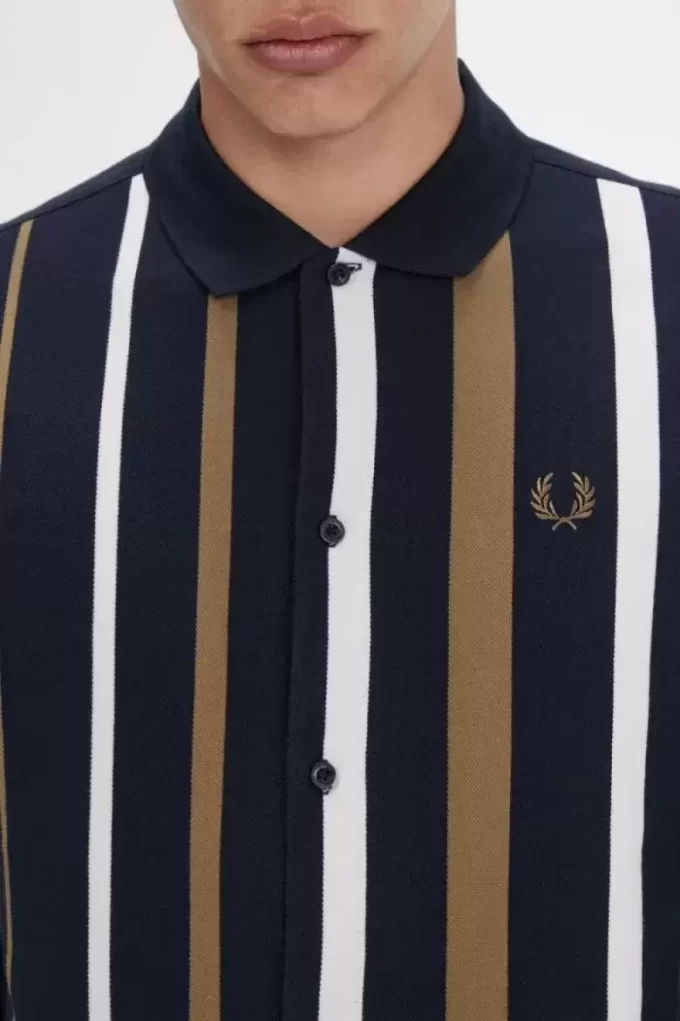 Langarm-Poloshirt mit Farbverlaufsstreifen für Herren