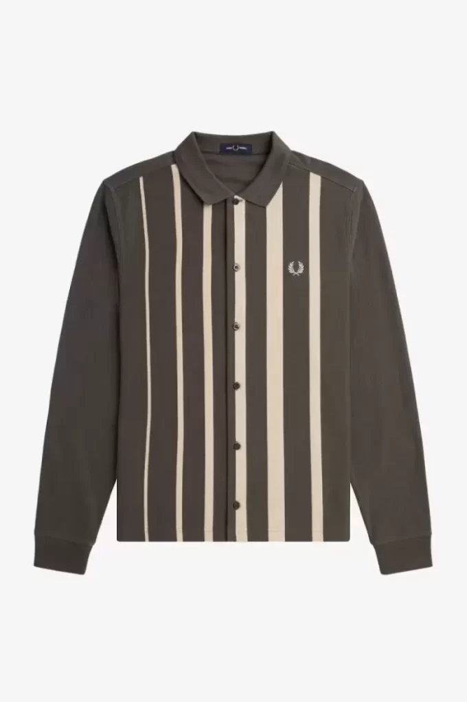 Langarm-Poloshirt mit Farbverlaufsstreifen für Herren