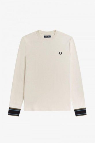 Langarm-T-Shirts mit gestreiften Manschetten