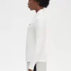 Langärmliges geripptes Damen-Poloshirt