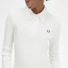 Langärmliges geripptes Damen-Poloshirt