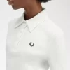 Langärmliges geripptes Damen-Poloshirt