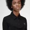 Langärmliges geripptes Damen-Poloshirt