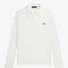 Langärmliges geripptes Damen-Poloshirt