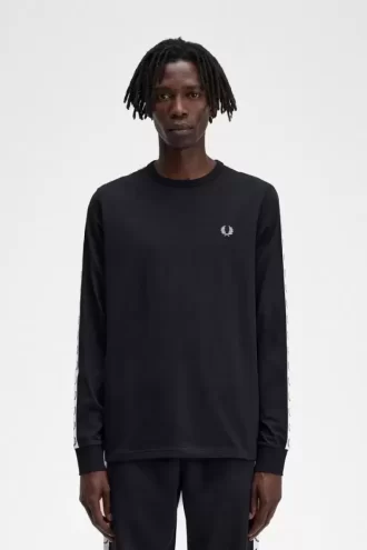 Langärmliges Herren-T-Shirt mit Klebestreifen