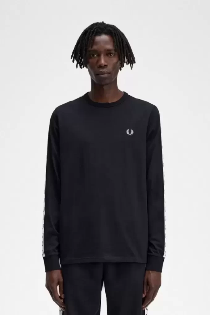 Langärmliges Herren-T-Shirt mit Klebestreifen