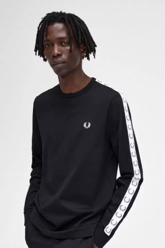Langärmliges Herren-T-Shirt mit Klebestreifen