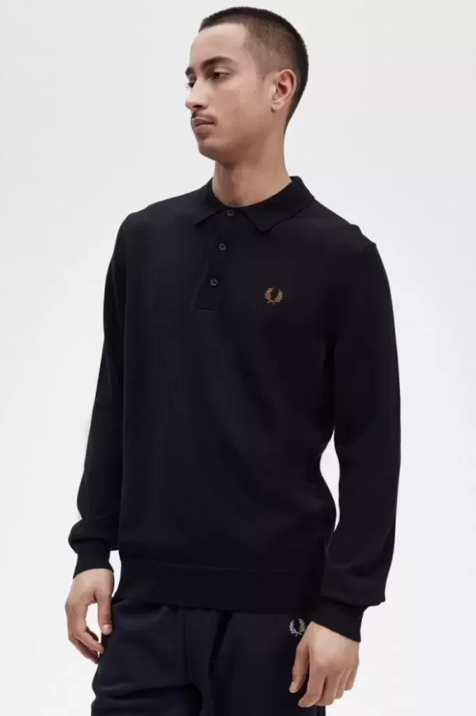 Langärmliges Strickhemd für Herren