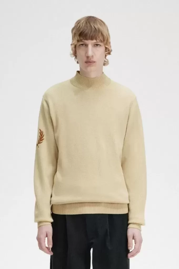 Laurel Wreath Mock Neck Herrenpullover