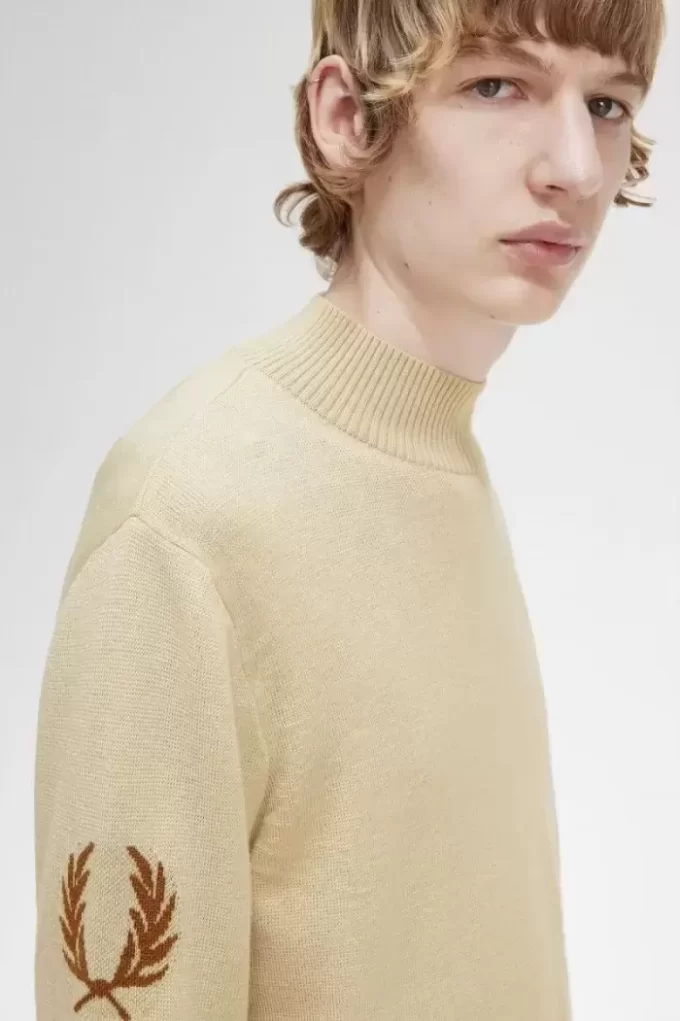 Laurel Wreath Mock Neck Herrenpullover