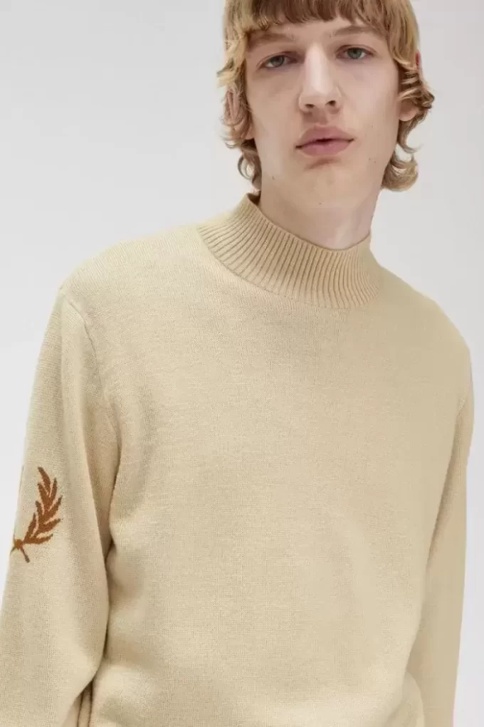 Laurel Wreath Mock Neck Herrenpullover