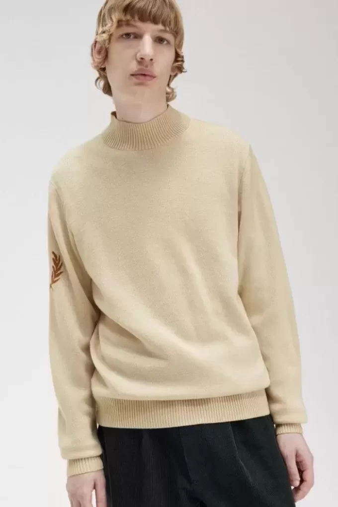 Laurel Wreath Mock Neck Herrenpullover