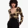 Leoparden-Wickelcardigan für Damen