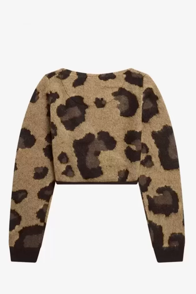 Leoparden-Wickelcardigan für Damen