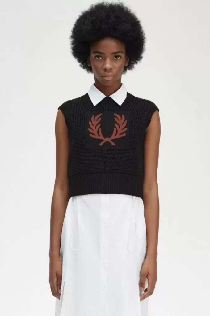 Lorbeerkranz-Strick-Tanktops für Damen
