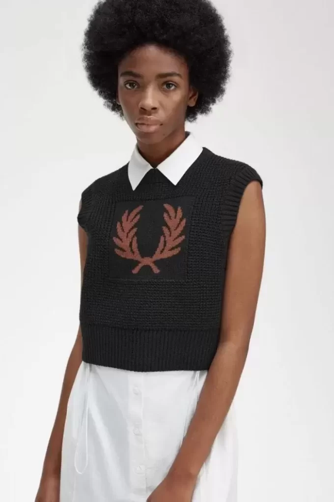 Lorbeerkranz-Strick-Tanktops für Damen