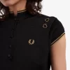 Metallic-Strick-Poloshirt für Damen