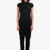 Metallic-Strick-Poloshirt für Damen