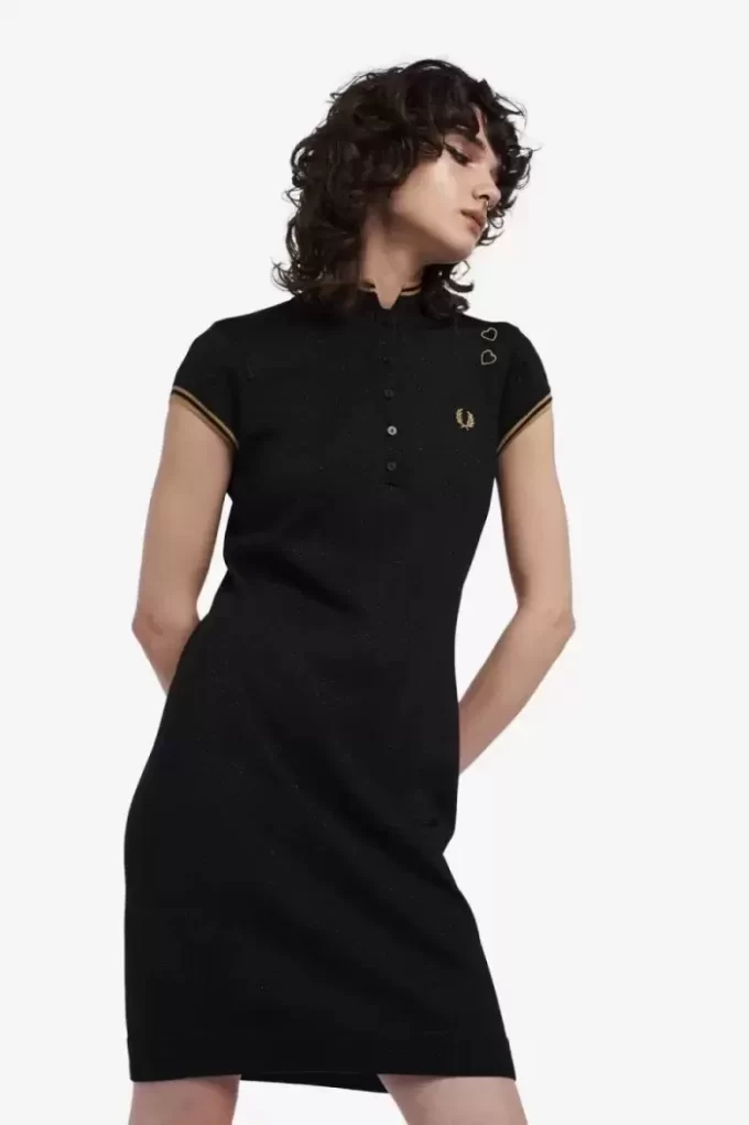 Metallic-Strickkleid für Damen