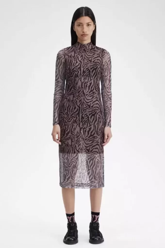 Netzkleid für Damen mit Zebramuster