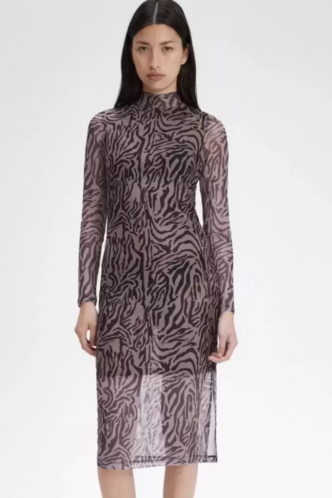 Netzkleid für Damen mit Zebramuster