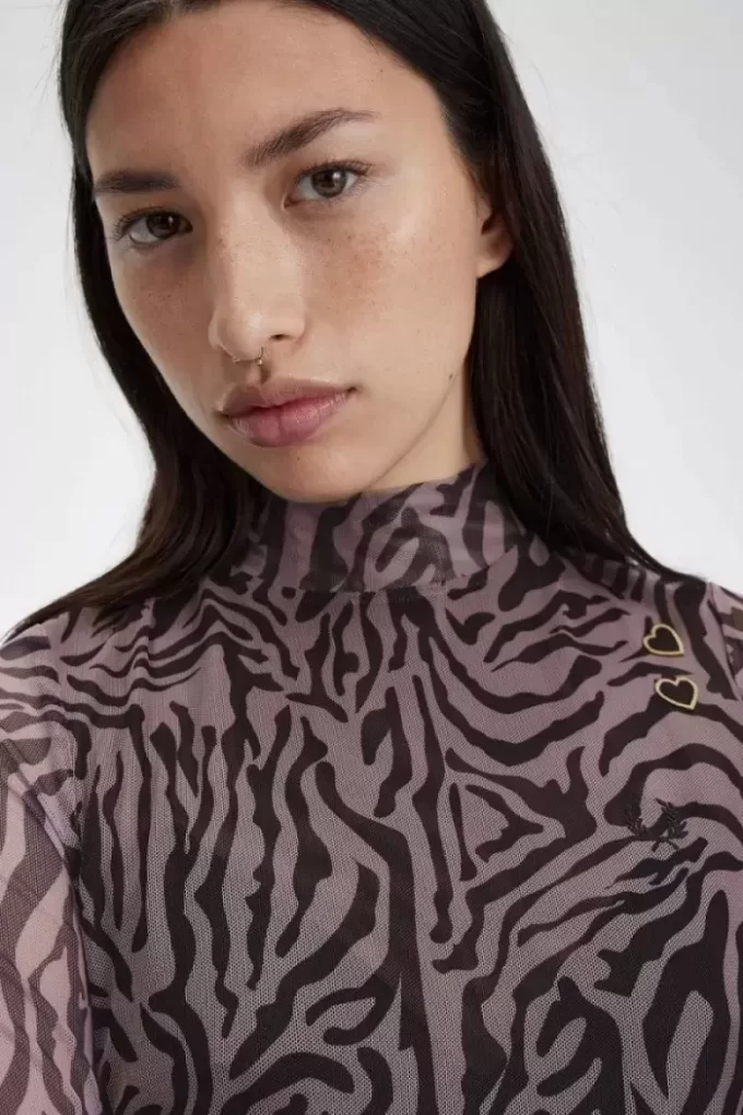 Netzkleid für Damen mit Zebramuster