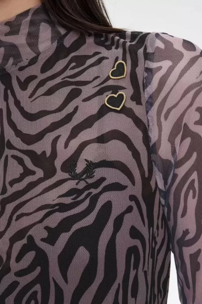 Netzkleid für Damen mit Zebramuster