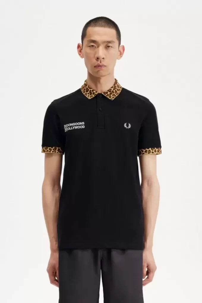 Noongoons Herren-Poloshirt mit Leopardenmuster