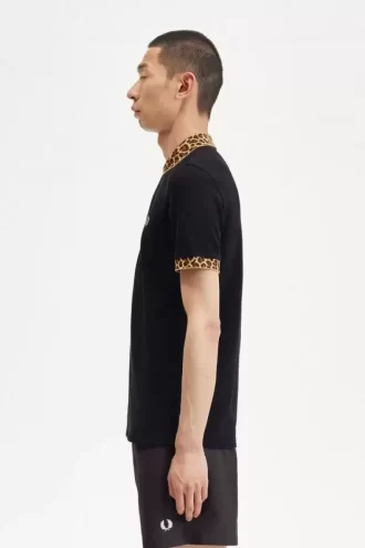 Noongoons Herren-Poloshirt mit Leopardenmuster