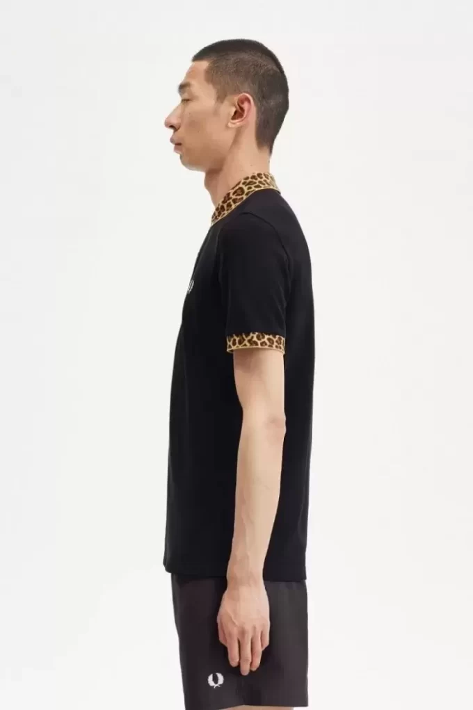 Noongoons Herren-Poloshirt mit Leopardenmuster