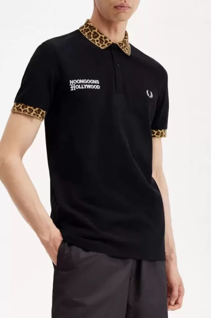 Noongoons Herren-Poloshirt mit Leopardenmuster