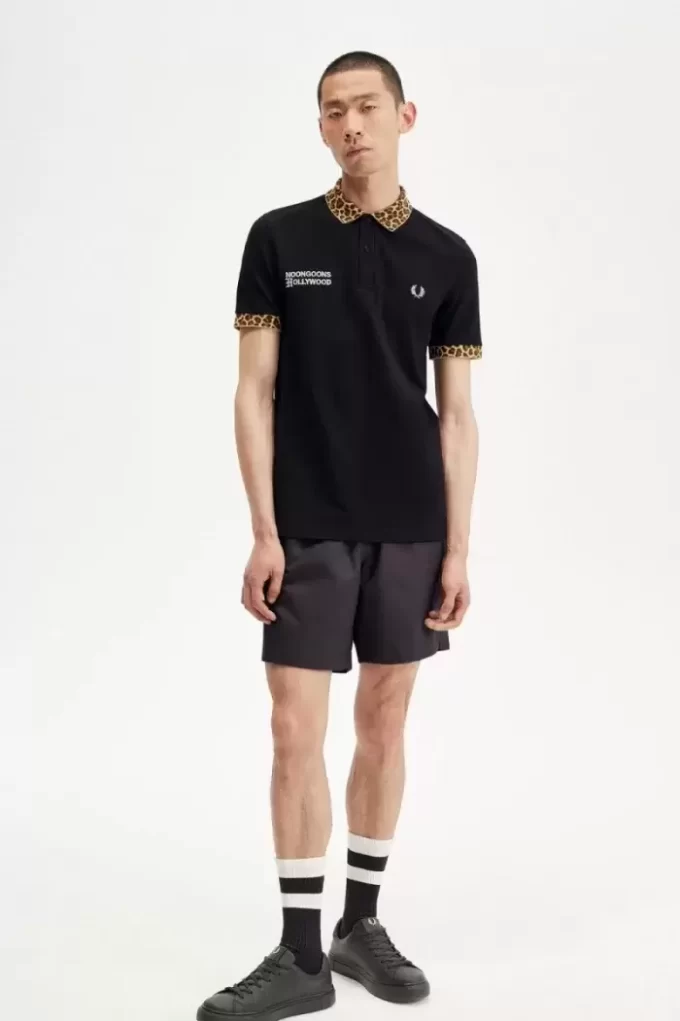 Noongoons Herren-Poloshirt mit Leopardenmuster