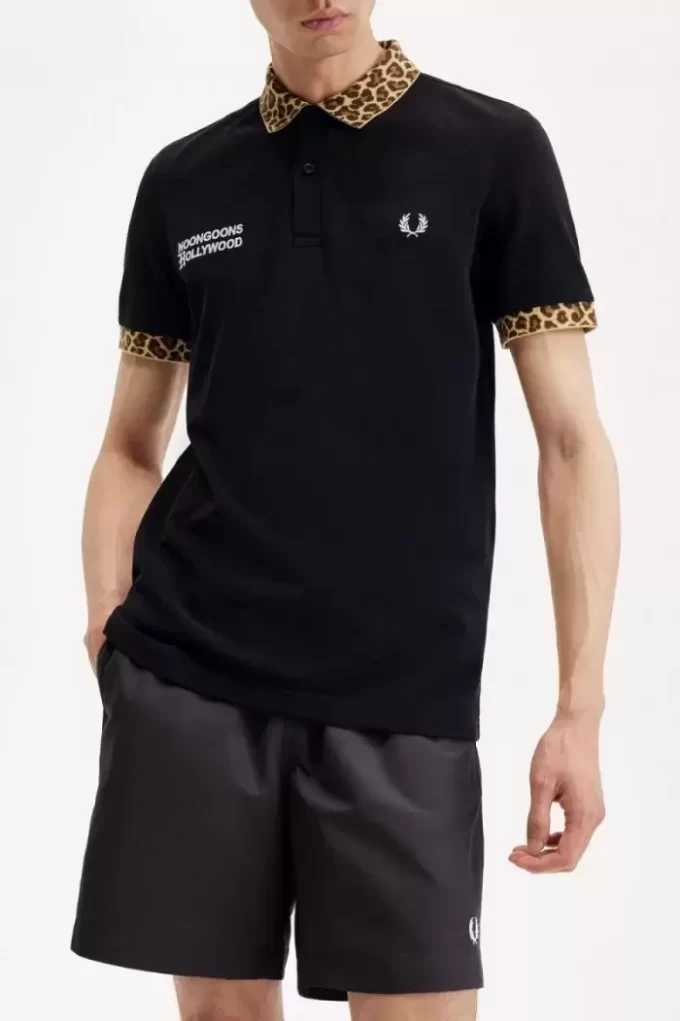 Noongoons Herren-Poloshirt mit Leopardenmuster