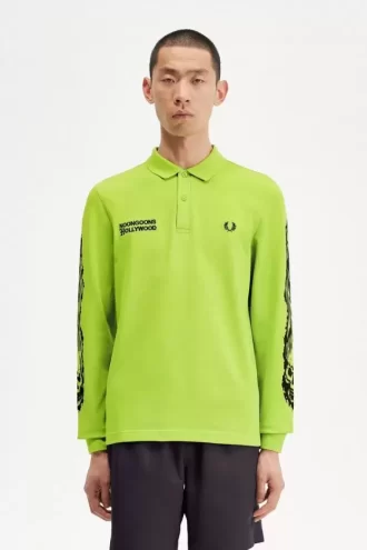 Noongoons Langarm-Poloshirt mit Grafik für Herren