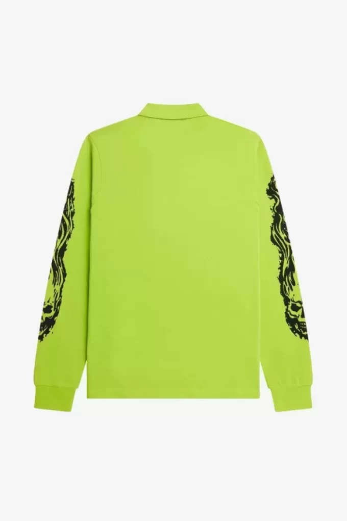 Noongoons Langarm-Poloshirt mit Grafik für Herren